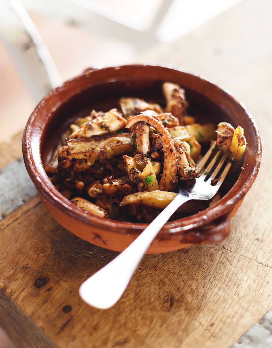 Frita de pulpo tradicional de Ibiza